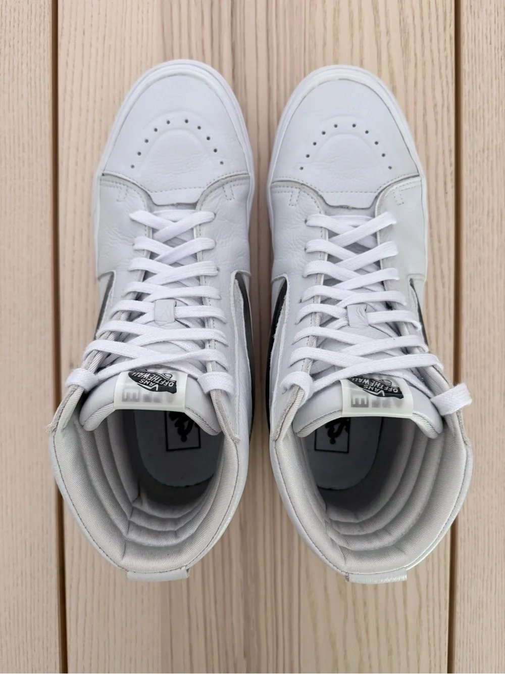 Vans Sk8-Hi XL Big Mood White Leather Holographic High Top Sneakers Mens 11 - Picture 3 of 10